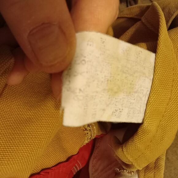 Vintage Carhartt Duck Bib Overalls 48x30 Red Quilted Insulated Double Knee "JOE" - Picture 5 of 16